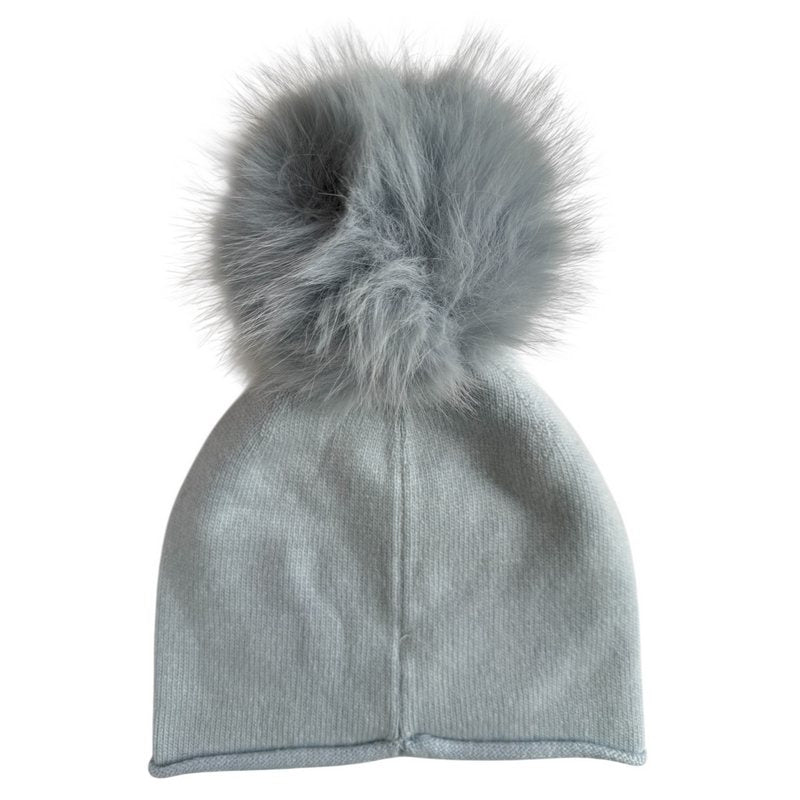Alex Max Cappelli Faux Fur Pompom Hat Celeste CA402 rear