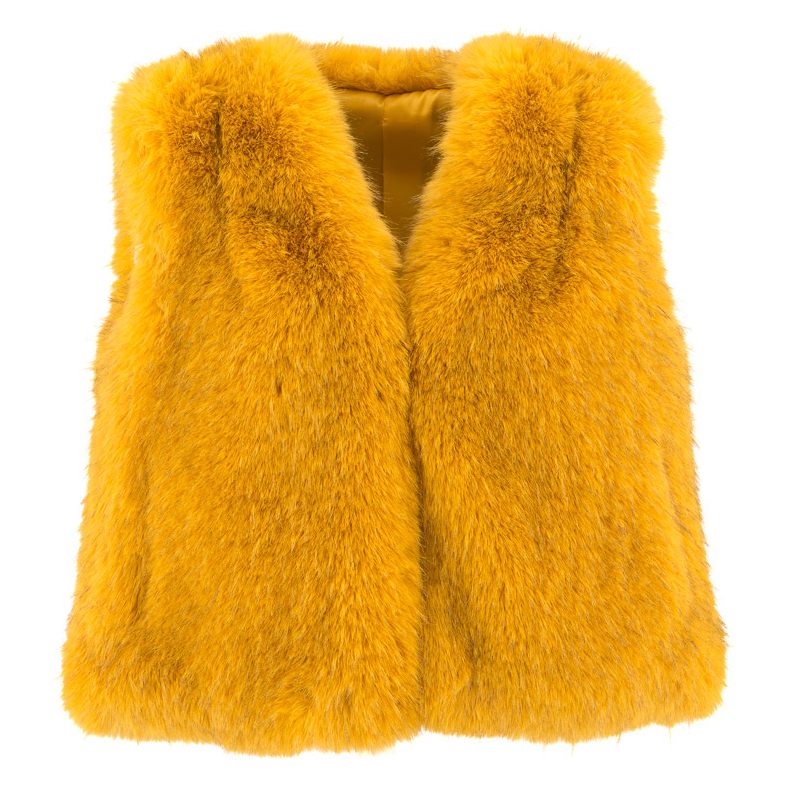 Alex Max Faux Fur Gilet Yellow AMY-GE179 main