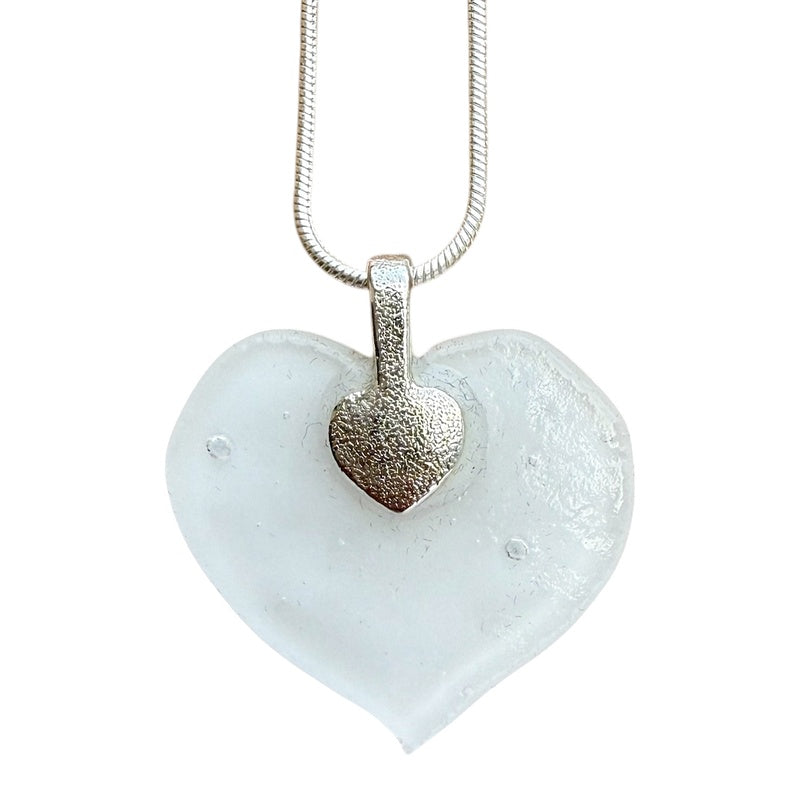 Alicia MacInnes Iona Tartan Fused Glass Baby Heart Necklace rear