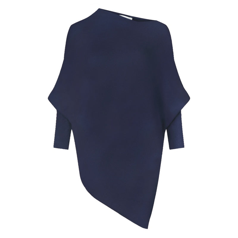 Amazing Woman Emilie Asymetric Jumper in Dark Navy