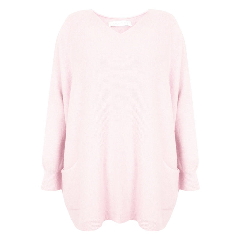 Amazing Woman Caryf X 2 Pockets Oversized Jumper Pale Pink front