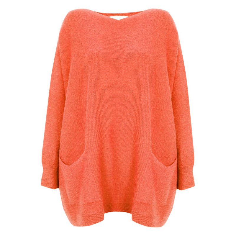 Amazing Woman Caryf X Oversized Jumper 2 Pockets in Summer Orange front