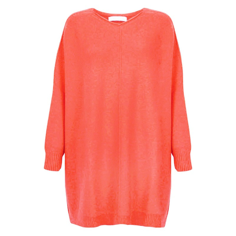 Amazing Woman Cassi X Oversized Front Seam Jumper in Summer Orange front