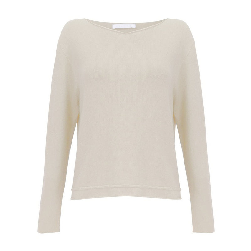 Amazing Woman Clothing Chloe Boxy Rolled Hem Cream front
