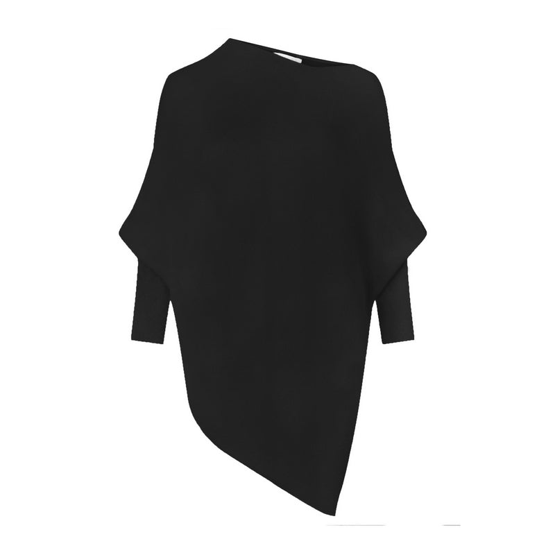 Amazing Woman Clothing Emilie Asymetric Jumper Black front