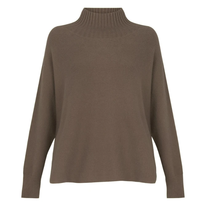 Amazing Woman Clothing Jolie Boxy High Neck Knit Slate front