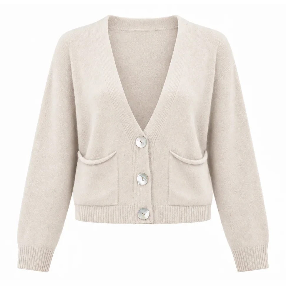 Amazing Woman Clothing Pook Crop Boxy Cardigan Ivory front