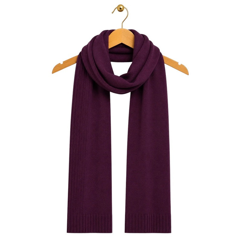 Amazing Woman Clothing Rio Ribbed Edged Scarf Plum