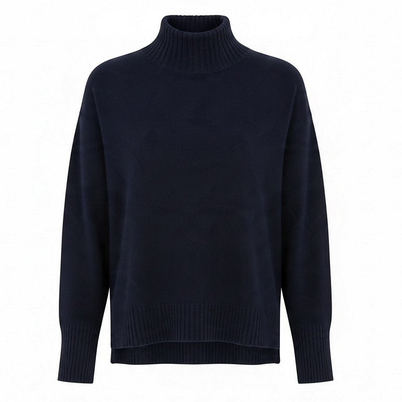 Amazing Woman Clothing Ruby High Neck Easy Fit Jumper French Navy front