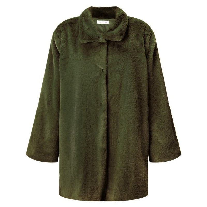 Amazing Woman Cosy Faux Fur Jacket Olive
