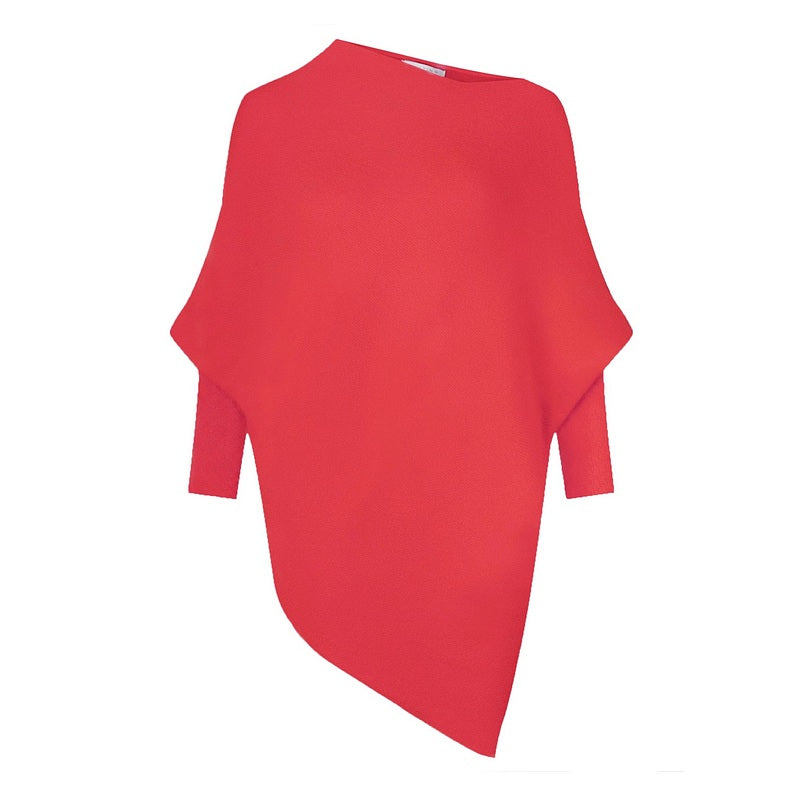 Amazing Woman Emilie Asymmetric Jumper Coral Red front