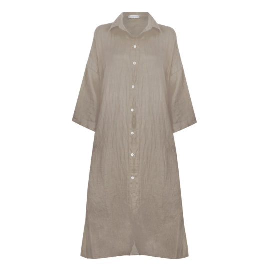 Amazing Woman Finty X Oversized Linen Dress Fango front