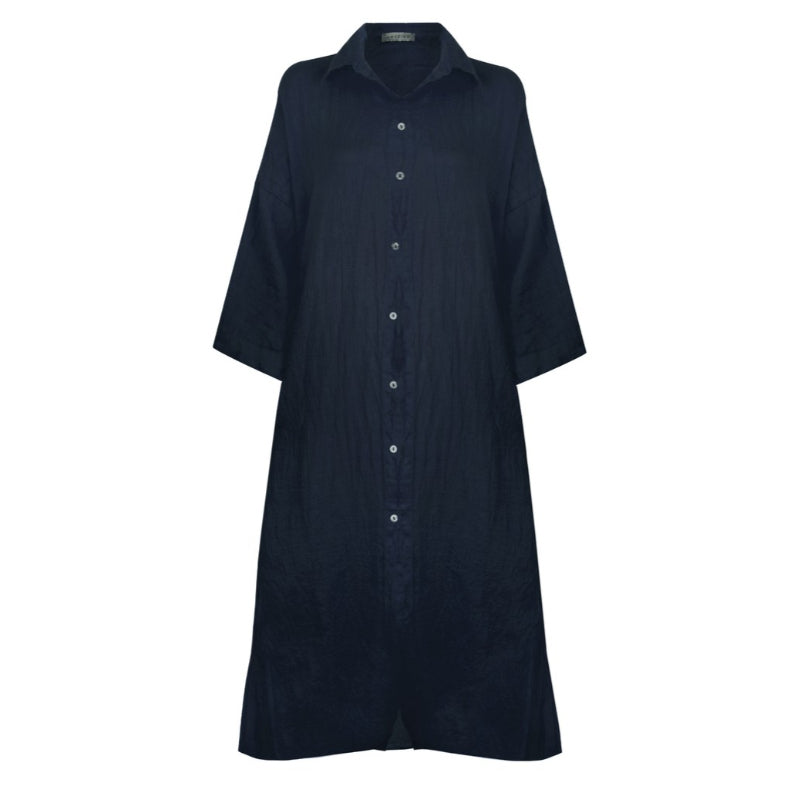 Amazing Woman Finty X Oversized Linen Dress Navy Blue front