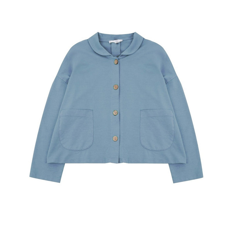 Amazing Woman Goldie Loop Back 2 Pocket Jersey Jacket Denim Blue front