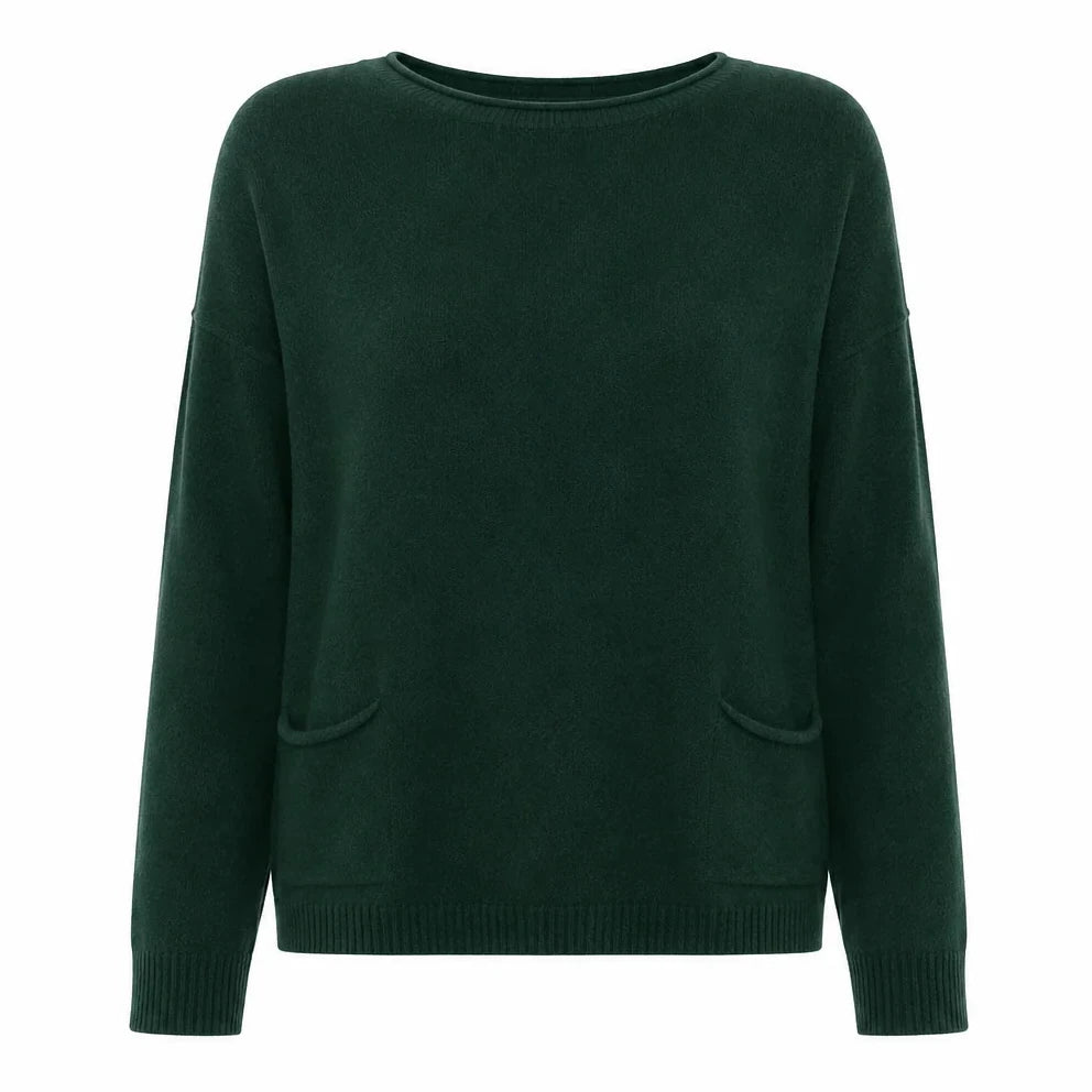 Amazing Woman Jodie Boat Neck Jumper Forest front