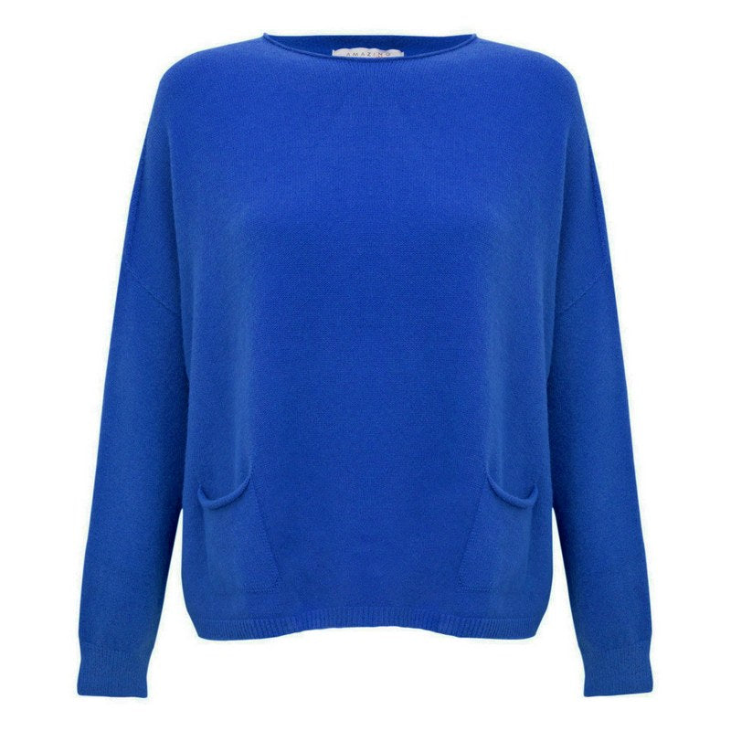 Amazing Woman Jodie Round Neck Jumper Blusa Royal front