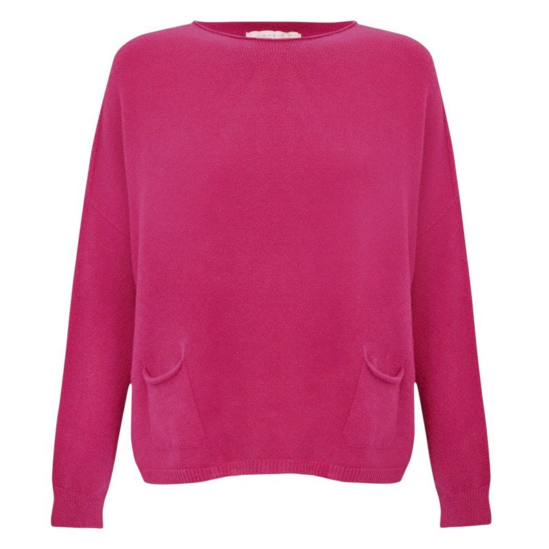 Amazing Woman Jodie Round Neck Jumper Cerise front