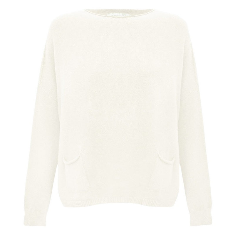 Amazing Woman Jodie Round Neck Jumper Cream front