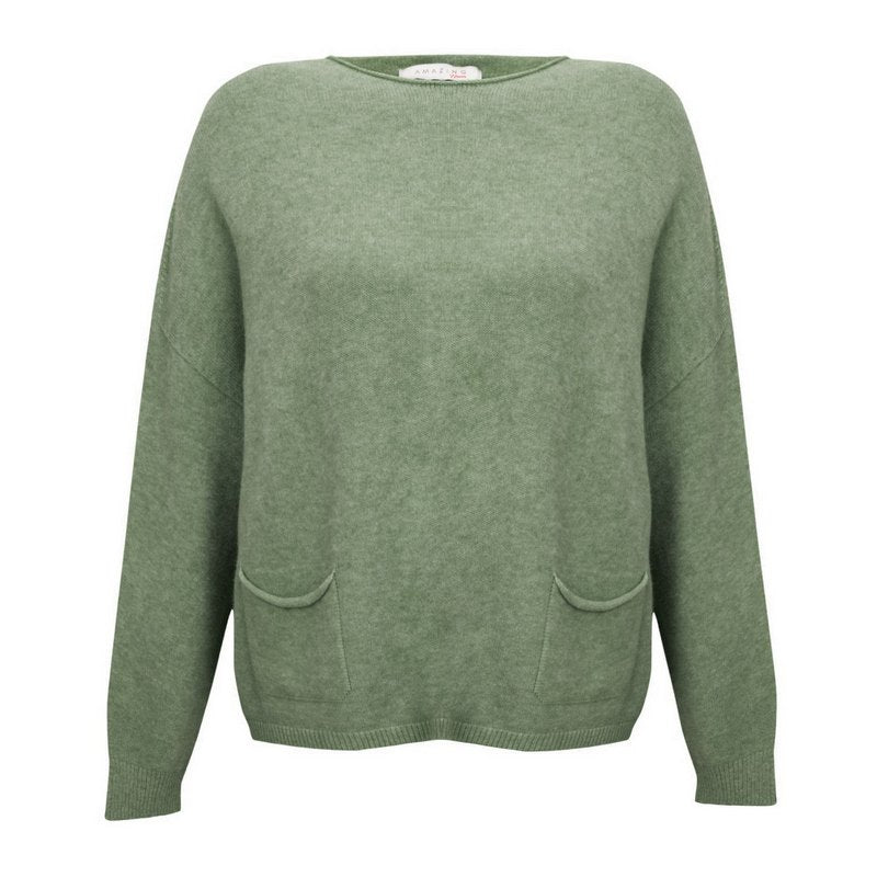 Amazing Woman Jodie Round Neck Jumper Olive Green main