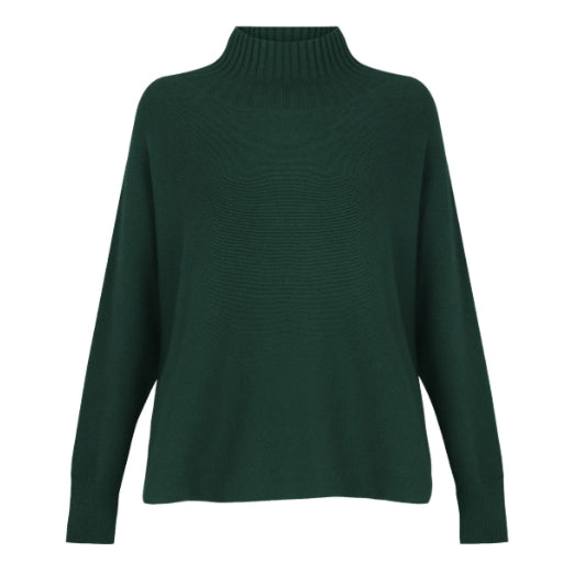 Amazing Woman Jolie Boxy High Neck Knit Forest front