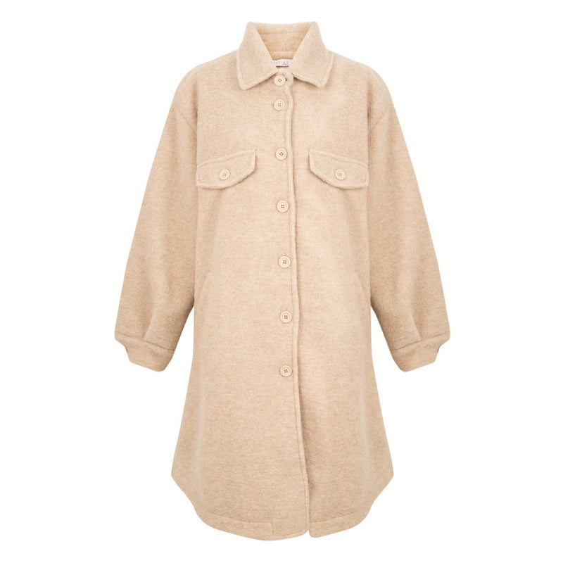 Amazing Woman Lucerne Boiled Wool Coat in Beige front