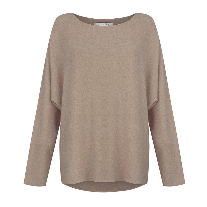 Amazing Woman Mya Lightweight Boxy Jumper Smoke front