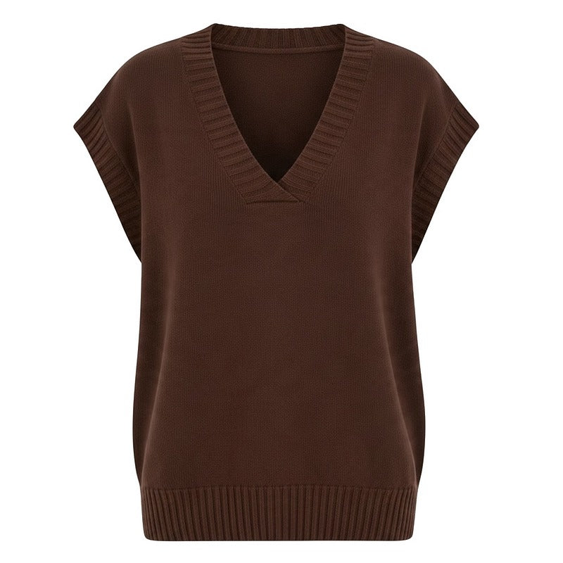 Amazing Woman Pirie Easy Fit V-Neck Tank Espresso Brown front