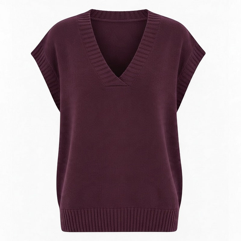 Amazing Woman Pirie Easy Fit V-Neck Tank Plum front