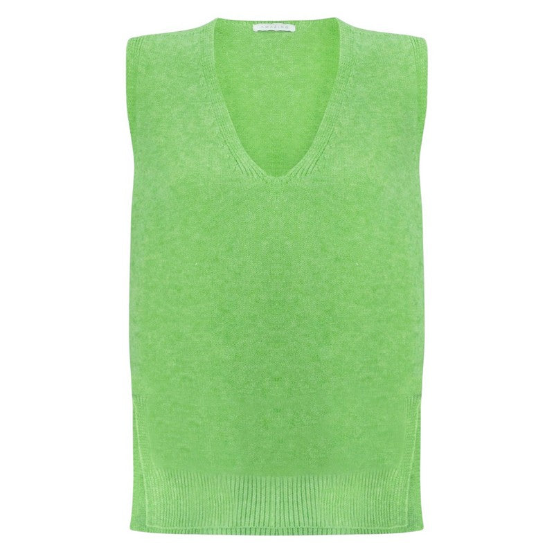 Amazing Woman Pixie V-Neck Knitted Tank Summer Green front