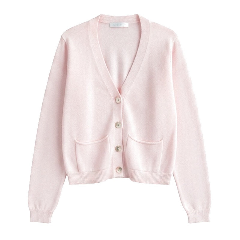 Amazing Woman Pook Crop Boxy Cardigan Pale Pink front