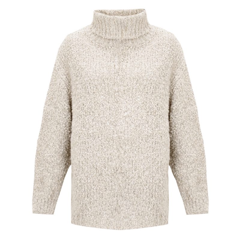 Amazing Woman Vinny Boucle Polo Neck Ivory front