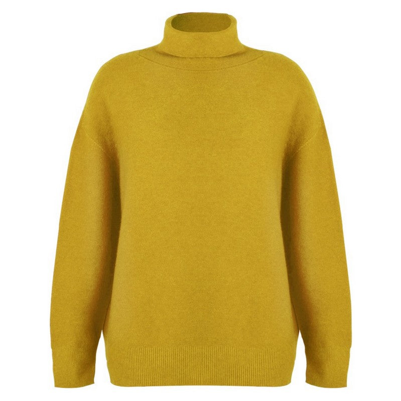 Amazing Woman Zoie Classic Polo Neck Jumper Antique Gold front