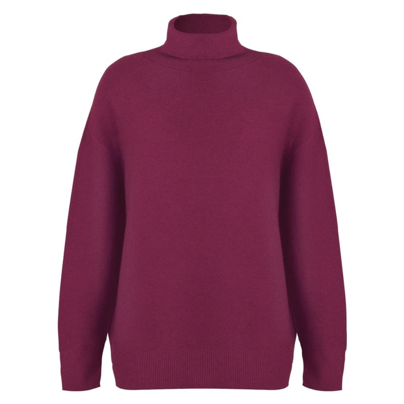 Amazing Woman Zoie Classic Polo Neck Jumper Mulberry front