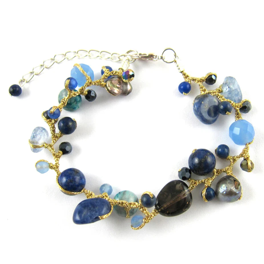 Annabella Moore Jewellery Dark Blue Lapis and Jade Bracelet SKB01-DB main