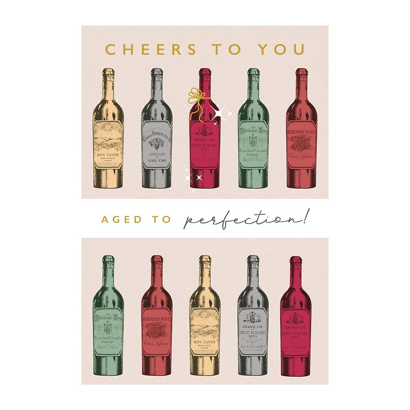 Art File Aged To Perfection Cheers To You Birthday Card NR07 front
