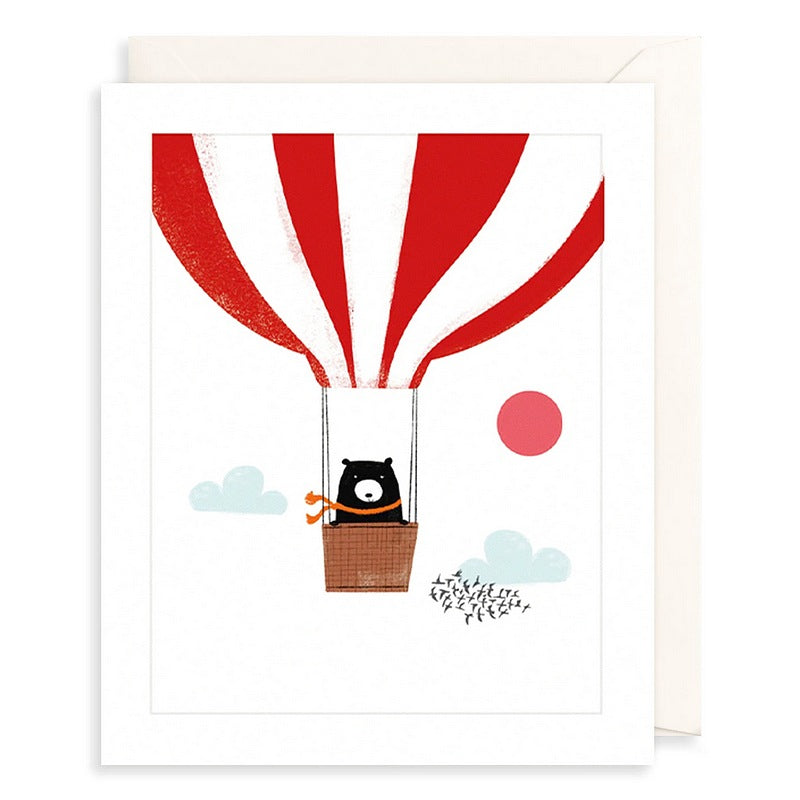 Art File Bear Hot Air Balloon Greetings Card BE36 front