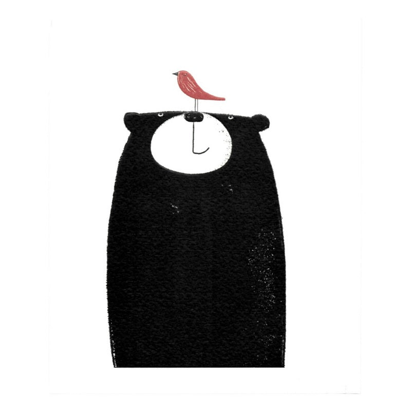 Art File Bear and Bird Greetings Card BE17 front
