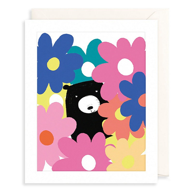 Art File Bear and Flowers Greetings Card BE35 front