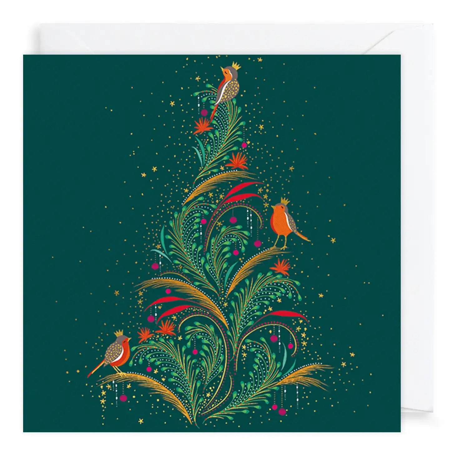 Art File Christmas Cards 10 Pack Robins On Green WAX91 style 2