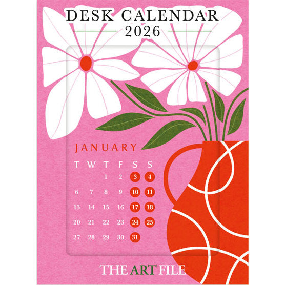 Art File Flower Market Desk Calendar 2026 CALDK05 front