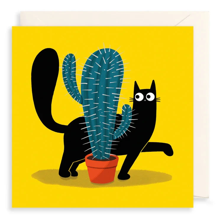 Art File Greetings Card Cat and Cactus CW08 front