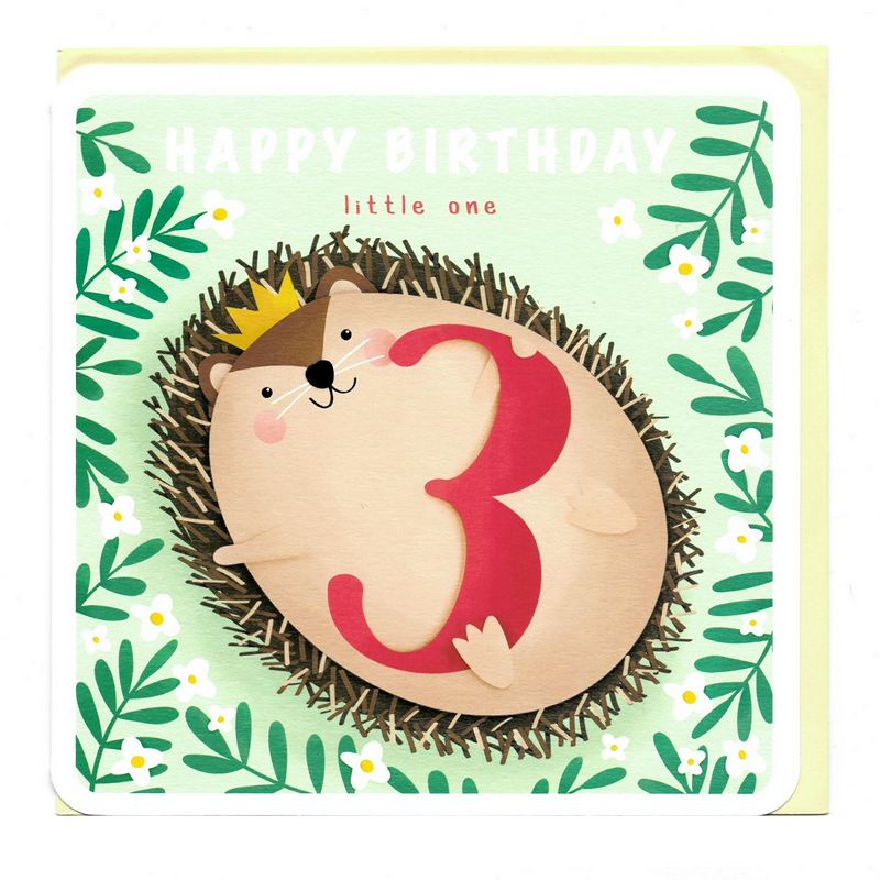 Art File Happy Birthday Little One 3 Hedgehog WSG03 front