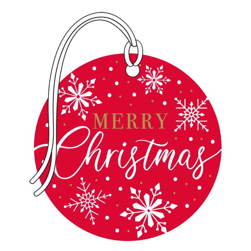 Art File Snowflakes on Red Merry Christmas Gift Tags TAGX26 main