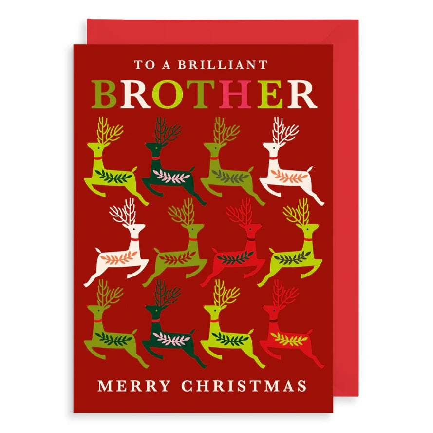 Art File To A Brilliant Brother Reindeer Christmas Card AFRX267 front