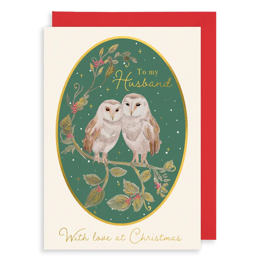 Art File To My Husband Owl Christmas Card AFRX254 front