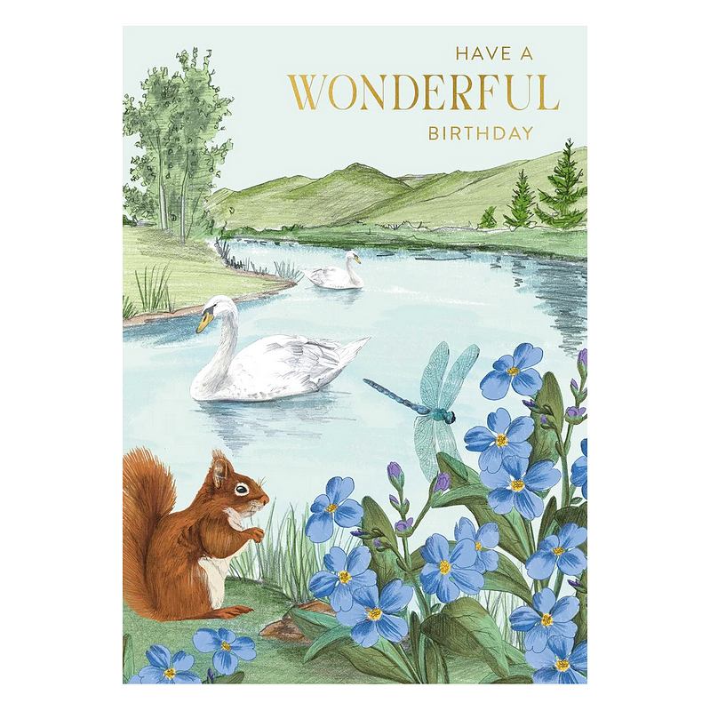 Art File Wonderful Birthday Lake Windermere Card HA03 front