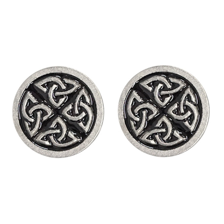 Art Pewter Silver Round Celtic Saltire Cufflinks 114 main