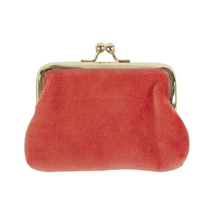 Artebene Velvet Clip Close Purse Pink With Gold Eyelashes 241121 back