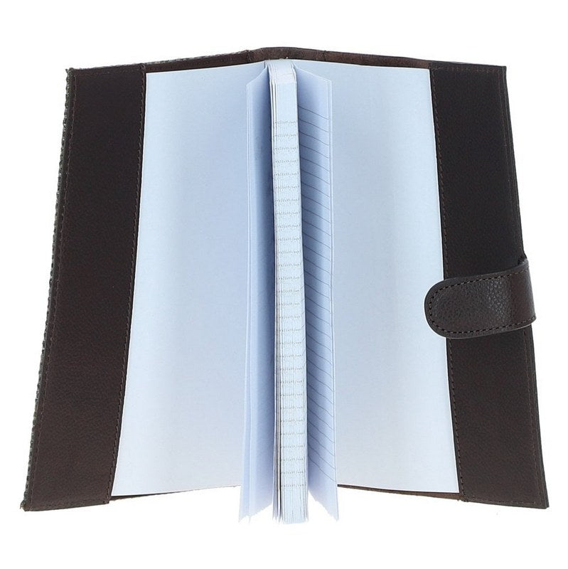 Ashwood A5 Notebook Brown Leather and Green Tweed TW-19 open