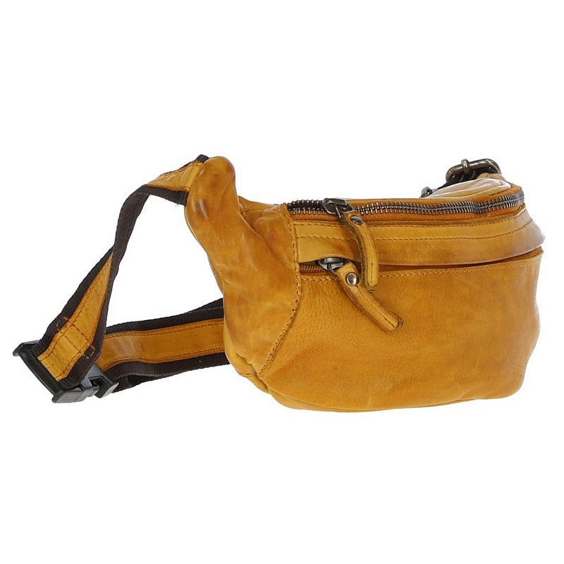 Ashwood Leather Bum Bag Yellow D-102-YELLOW zips